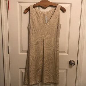 St. John Evening gold mini dress. Sz 8. Like new